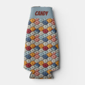 Faux Crochet Multicolored Stitches Bottle Cooler ボトルクーラー (正面)