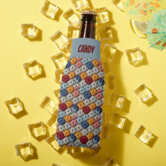 Faux Crochet Multicolored Stitches Bottle Cooler ボトルクーラー (インサイチュ 夏)
