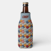 Faux Crochet Multicolored Stitches Bottle Cooler ボトルクーラー (ボトル正面)