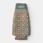 Faux Crochet Teal Cream Bottle Cooler ボトルクーラー (正面)