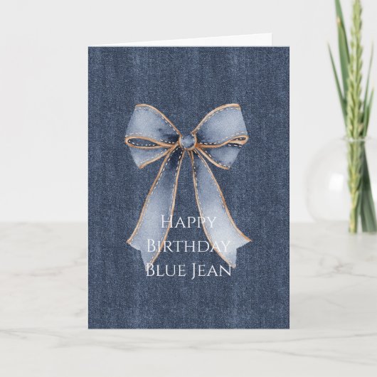 Faux Denim Blue Jean Bow カード (正面)