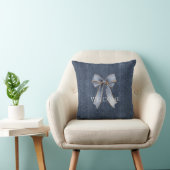 Faux Denim Blue Jean Bow クッション (椅子)