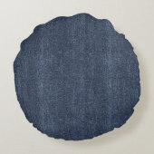 Faux Denim Blue Jean Bow ラウンドクッション (裏面)