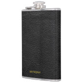 Faux Distressed Black Leather Look フラスク (左)