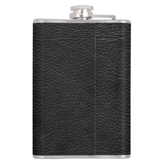 Faux Distressed Black Leather Look フラスク (裏面)