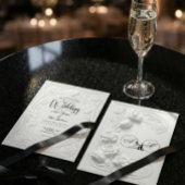 Faux Embossed 3D Relief Floral Formal Wedding 招待状