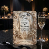 Faux Embossed Cathedral Arch Floral Relief セーブザデート