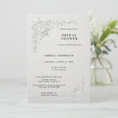 Faux Embossed Floral Bridal Shower Invitation 招待状 (スタンド正面)