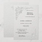 Faux Embossed Floral Bridal Shower Invitation 招待状 (正面/裏面)