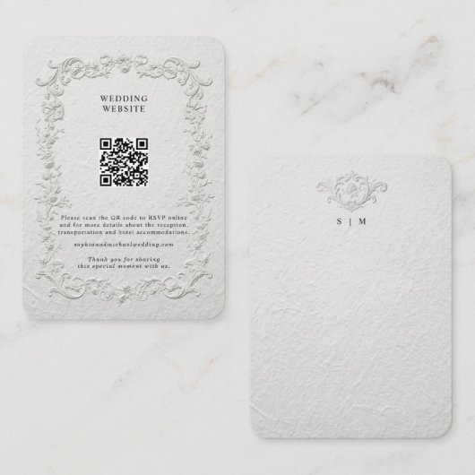Faux Embossed Floral Enclosure Card エンクロージャーカード (正面/裏面)
