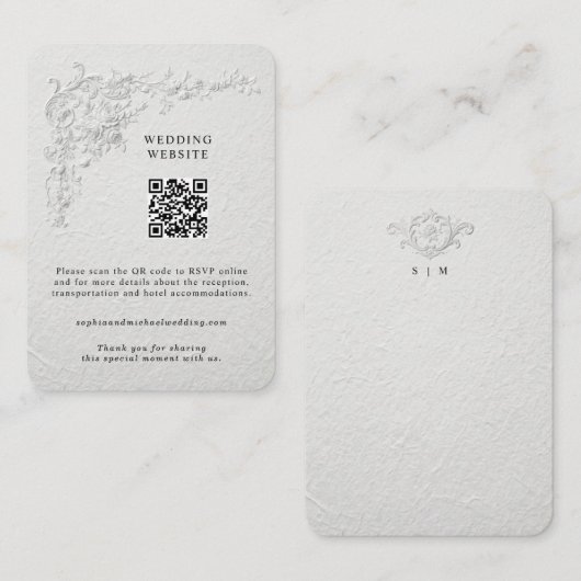 Faux Embossed Floral Enclosure Card エンクロージャーカード (正面/裏面)