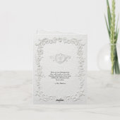 Faux Embossed Floral Funeral Folded Thank You Card サンキューカード (裏面)