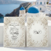 Faux Embossed Floral Plaster Relief Sculpture 招待状