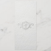Faux Embossed Floral Wedding Flat Menu メニュー (裏面)