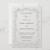 Faux Embossed Floral Wedding Invitation 招待状 (正面)