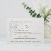 Faux Embossed Floral Wedding RSVP Card (スタンド正面)