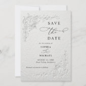 Faux Embossed Floral Wedding Save the Date  I 招待状 (正面)