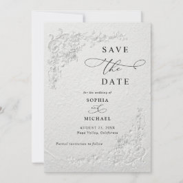 Faux Embossed Floral Wedding Save the Date I 招待状