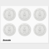 Faux Embossed Floral Wedding Sticker ラウンドシール (シート)