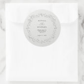 Faux Embossed Floral Wedding Sticker ラウンドシール (バッグ)