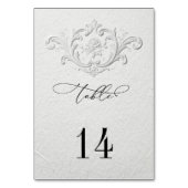 Faux Embossed Floral Wedding Table Numbers テーブルナンバー (裏面)