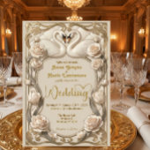 Faux Embossed Gold Regal Fairytale Wedding 招待状