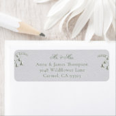 Faux Embossed Lily Valley Classic Address Label ラベル (インサイチュ)