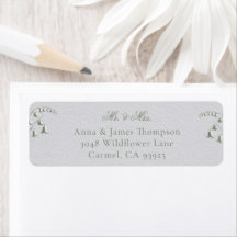 Faux Embossed Lily Valley Classic Address Label