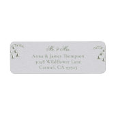 Faux Embossed Lily Valley Classic Address Label ラベル (正面)