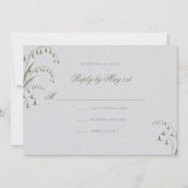 Faux Embossed Lily Valley Green Wedding Response (正面)