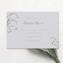 Faux Embossed Lily Valley Green Wedding Response