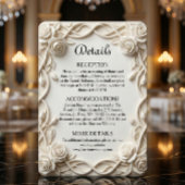 Faux Embossed Plaster Ivory Floral エンクロージャーカード