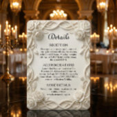 Faux Embossed Plaster Ivory Floral エンクロージャーカード