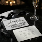 Faux Embossed Plaster Swans Heart Relief 出欠カード