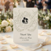 Faux Embossed Relief Cameo Silhouette Wedding サンキューカード