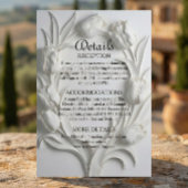 Faux Embossed Relief Sculpted White Tulip エンクロージャーカード