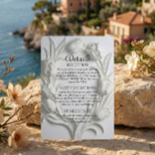 Faux Embossed Relief Sculpted White Tulip エンクロージャーカード