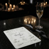 Faux Embossed Relief Swans Formal Wedding サンキューカード