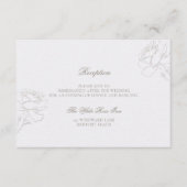 Faux Embossed Rose Pearl Classic Reception Wedding エンクロージャーカード (正面)