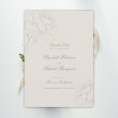 Faux Embossed Roses Ecru Formal Classic Wedding セーブザデート