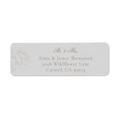 Faux Embossed Roses Ivory Classic Wedding Response ラベル (正面)