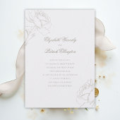 Faux Embossed Roses Pearl Modern Classic Wedding 招待状