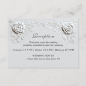 Faux Embossed Roses Script Reception Wedding エンクロージャーカード (正面)