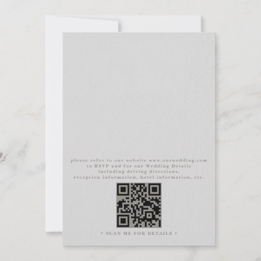 Faux Embossed Seashell Formal QR Code Wedding 招待状 (裏面)