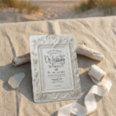 Faux Embossed Swans & Roses Fairytale Wedding 招待状