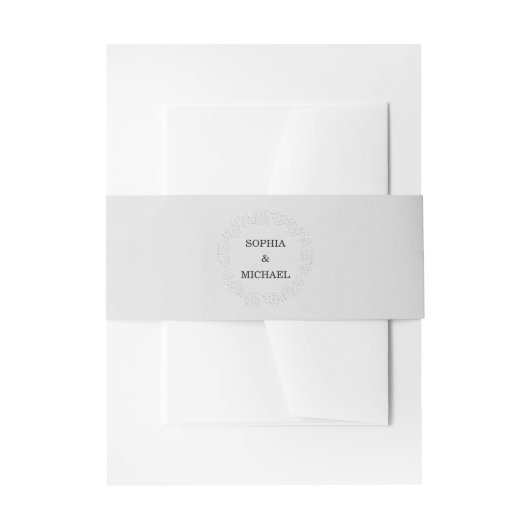 Faux Embossed White Roses Wedding  招待状ベリーバンド (正面例)