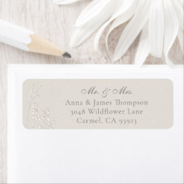 Faux Embossed Wildflowers Classic Wedding Response ラベル