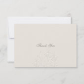 Faux Embossed Wildflowers Ecru Formal Wedding サンキューカード (正面)