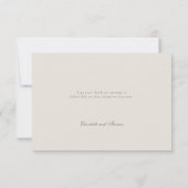 Faux Embossed Wildflowers Ecru Formal Wedding サンキューカード (裏面)