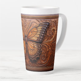 Faux Embossed Wood Butterfly カフェラテマグ